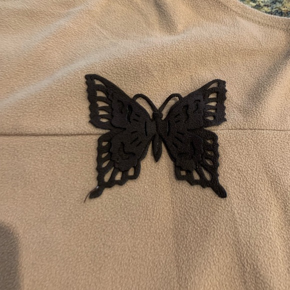 Y2K Asymmetrical Tank Top Butterfly Camel Color Size Large - Picture 3 of 8